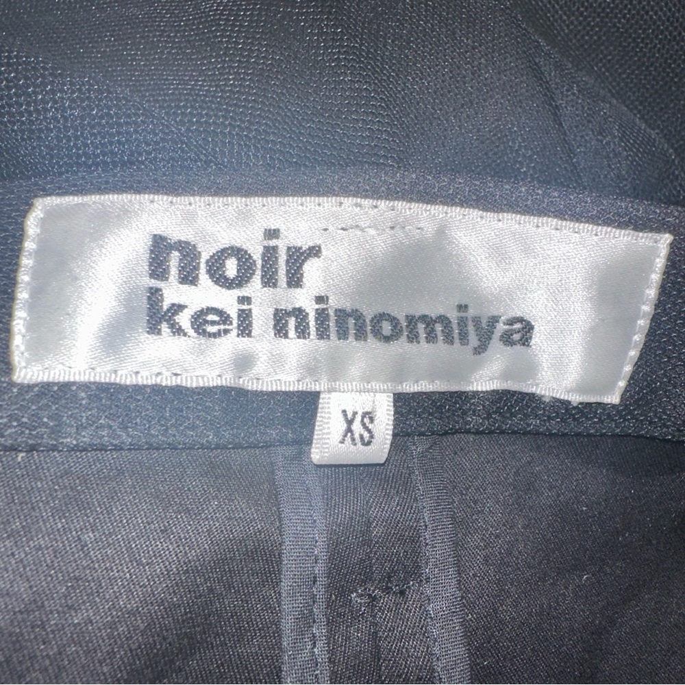 Noir Kei Ninomiya straight leg Black Tulle Overlay Cropped Pants XS Japan - Picture 5 of 6